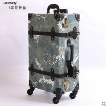 时尚英伦复古牛仔拉杆箱