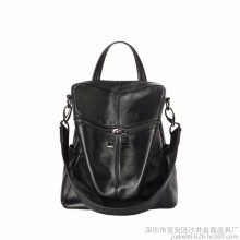 厂家直销2017新款真皮女包头层牛皮双肩背包多功能时尚韩版女式包包可双肩可单肩背 真皮双肩包