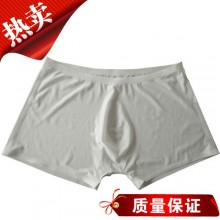 雅琪男士内裤 冰丝无痕一片式性 透气  纯棉裆平角内裤 纯色