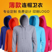 薄款连帽卫衣 女式长袖卫衣 印花带帽卫衣 休闲秋冬卫衣