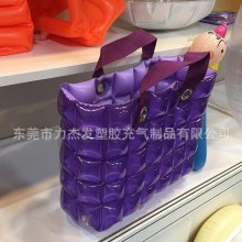 厂家专业生产充气PVC女士手提包 防水包 沙滩包可折叠气垫包