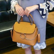 2017韩版新款女包时尚磨砂皮圆环包百搭手提单肩斜挎女士包