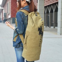 帆布男双肩水桶包女大容量登山包旅行包行李大背包男包