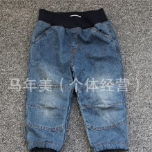 外贸法单KIDKANAI 春秋款男童小童纯棉水洗加里小脚牛仔