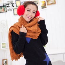 碧索芙围巾韩国秋冬女纯色 超长大披肩加厚 两用韩版围脖可爱女士