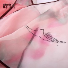 碧索芙 新款春秋季女丝巾 超大女士披肩两用长款雪纺丝巾 中国风