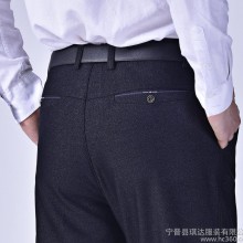 2016冬季男士休闲裤 吸汗易干商务中老年直筒裤高腰男百搭长裤