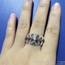 S925纯银泰银戒指开口复古  纯手工克罗星戒指开口手饰 饰品批发