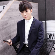 2017春季新款男式休闲西装 韩版修身百搭小西服男装时尚便西