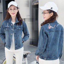 春秋牛仔外套女短款显瘦修身百搭弹力牛仔上衣女长袖外搭夹克