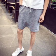 特！2016夏 男装港风寄绳吊裆休闲裤 棉麻五分裤中裤潮流时