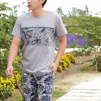 供应男士睡衣,夏季 休闲运动款男士短袖全棉裤睡衣