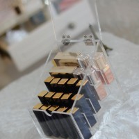 阶梯式口红 眼影 唇膏假睫毛小香水收纳粉饼带盖防尘化妆收纳组合