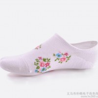 时尚复古碎花隐形船袜 女士纯棉袜 文艺范袜子 女 春夏季舒适
