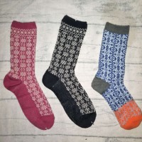 优衣库复古女袜 中筒拼色秋冬季 保暖袜子