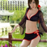 改良分体旗袍装 情#趣旗袍式睡衣 酒店制服桑拿小姐服 夜场夜店服