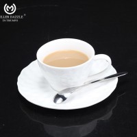 蜂窝咖啡花茶杯 酒店餐厅陶瓷纯白咖啡杯水杯居家日用 酒店餐具